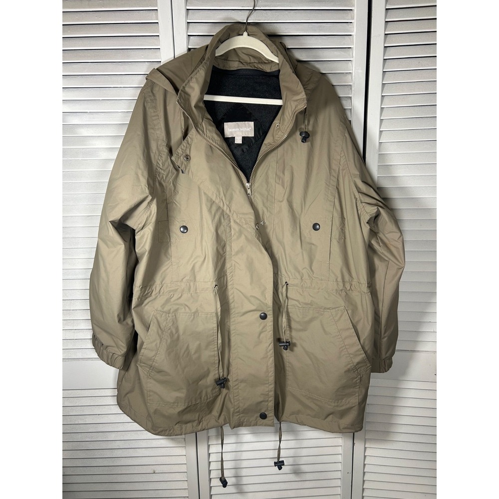 Woman Within Beige Utility Jacket Size 2X-26/28
